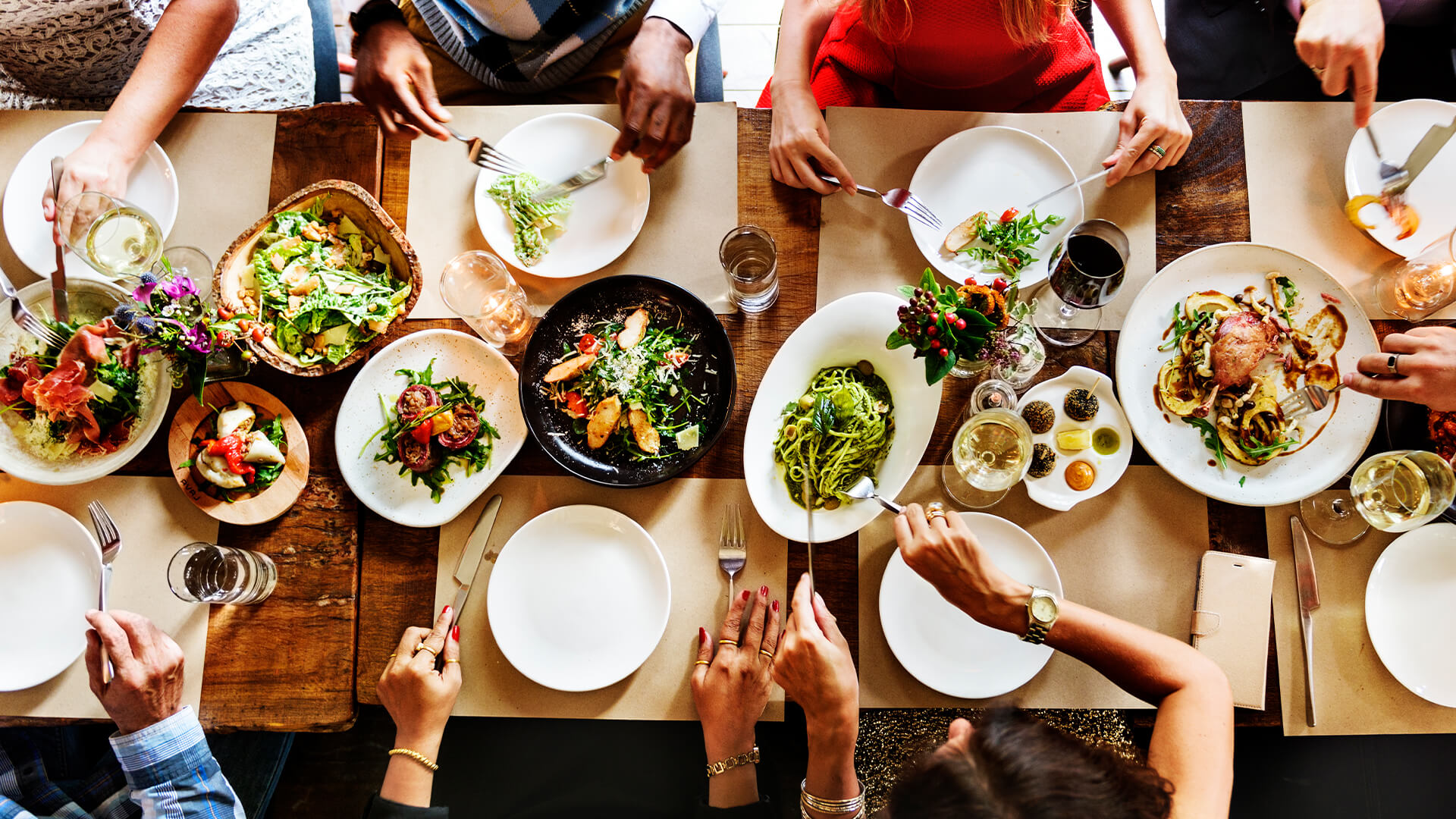 family having dinner