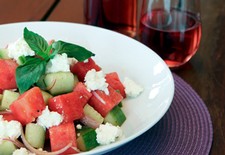 Watermelon & Cucumber Salad With Fresh Ricotta