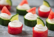 Watermelon & Cucumber Goat Cheese Sliders