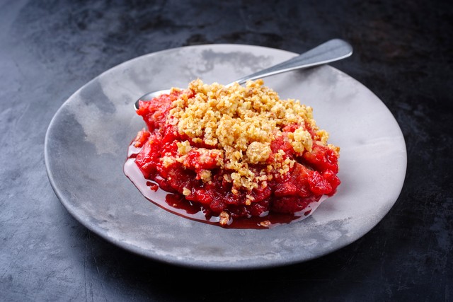 Cabernet Franc Rhubarb Crumble