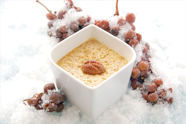 Icewine Custard with Sugared Pecans