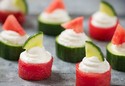 Watermelon & Cucumber Goat Cheese Sliders